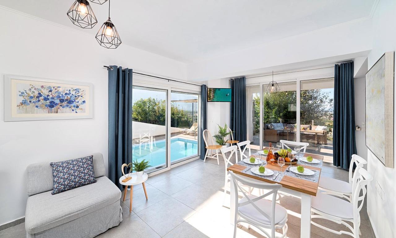 Cretan Sunset Villa Heated Pool Dhramia Ngoại thất bức ảnh
