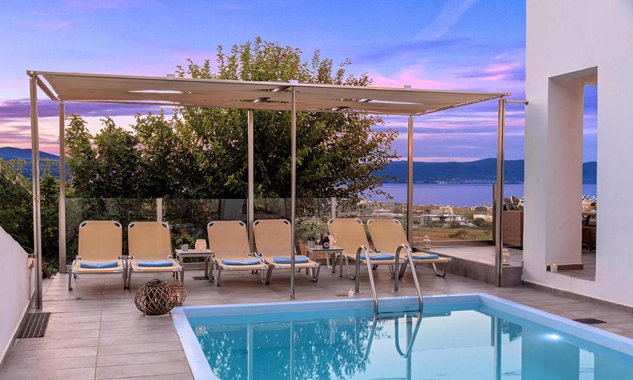 Cretan Sunset Villa Heated Pool Dhramia Ngoại thất bức ảnh